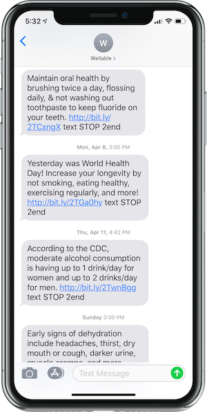 text messaging health tips